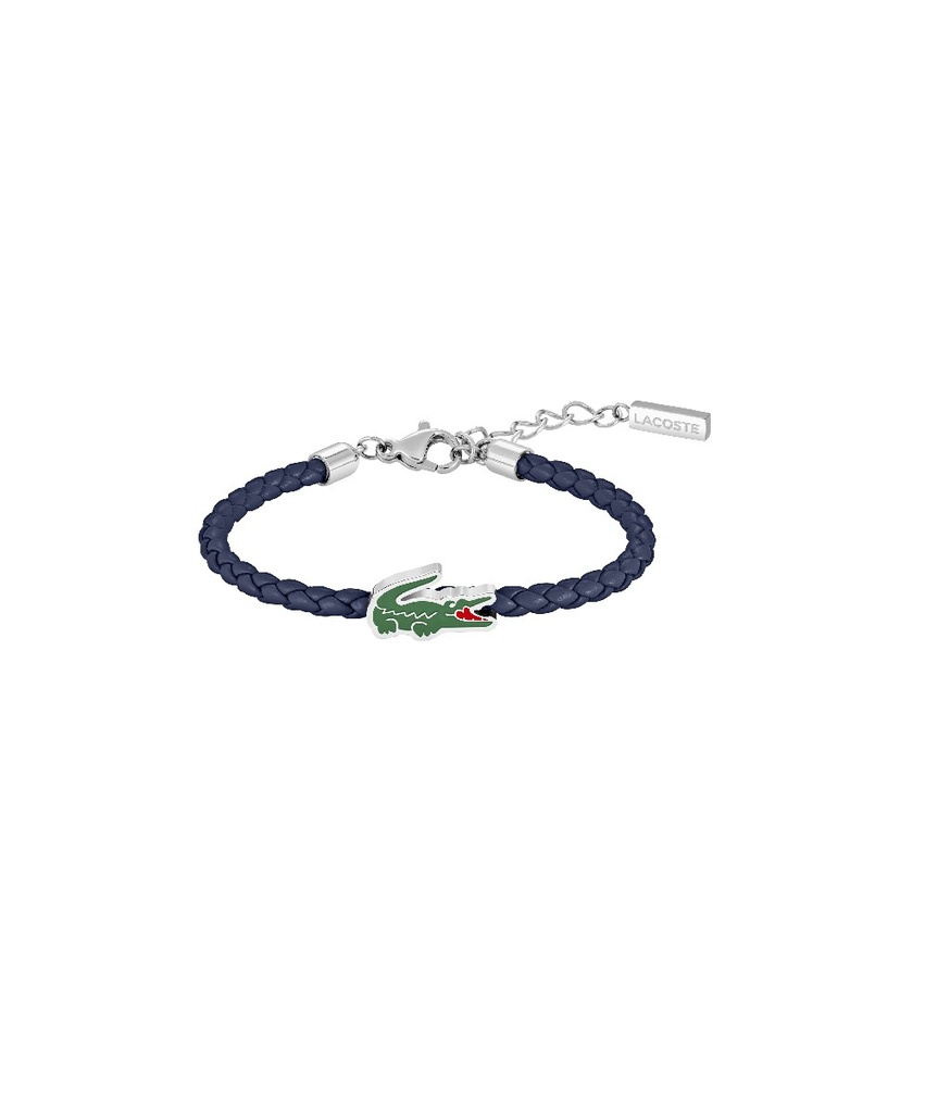 Pulsera Lacoste Cutie Croc Piel Azul Kids 2040529