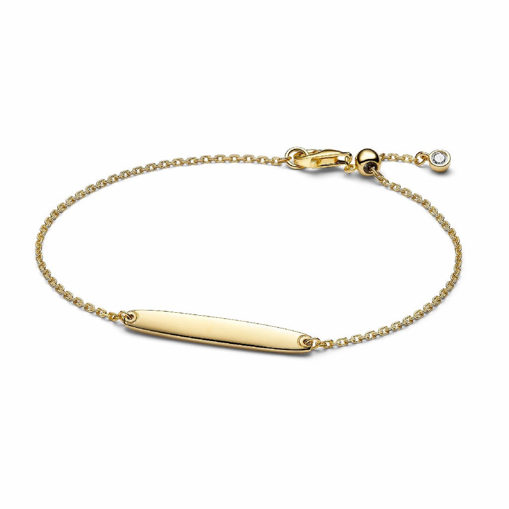 Pulsera Pandora de Cadena Barra Grabable Recubrimiento en oro de 14k 569523C00