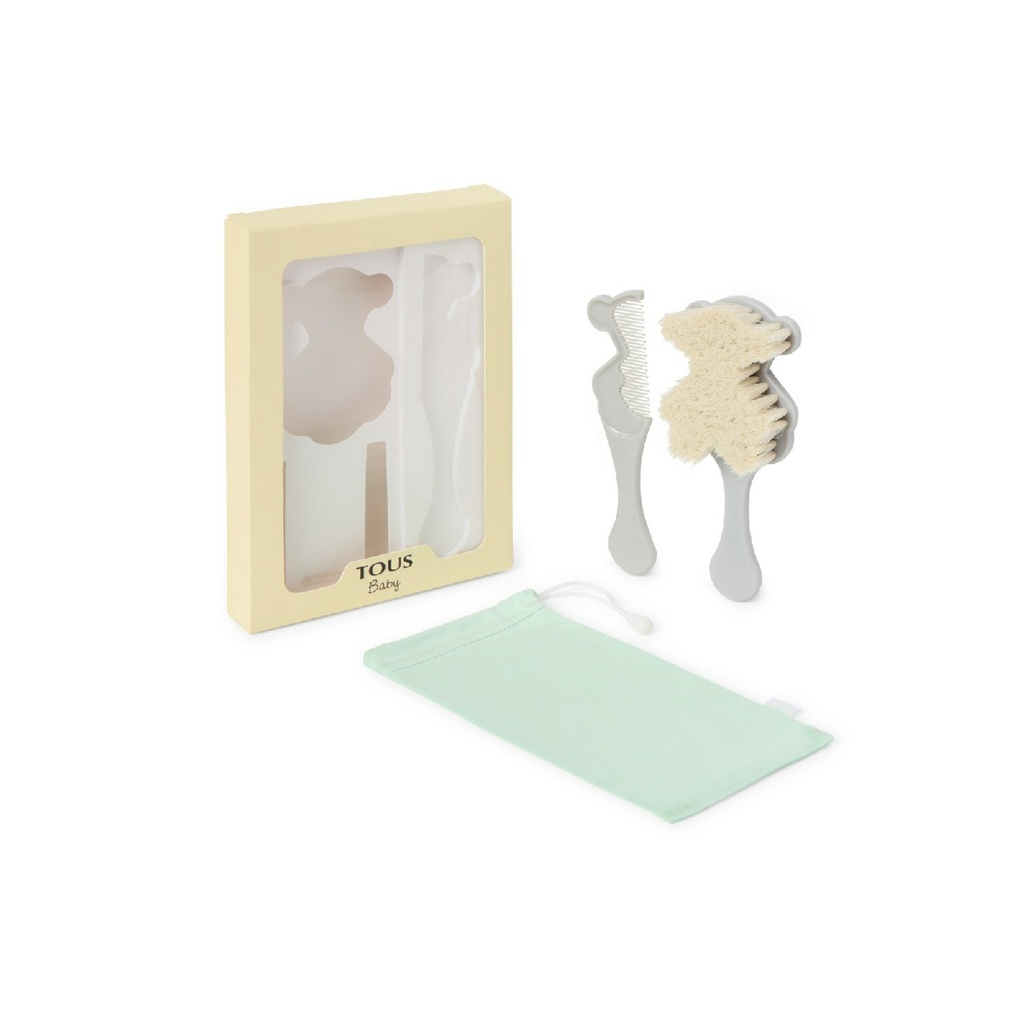 Set Tous Baby Cepillo y Peine Beauty Gris BEAUTY-1001-07