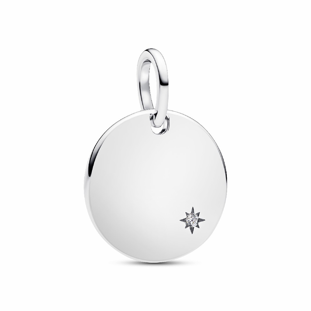 Colgante Pandora Etiqueta con Diamante Sintético Grabable Plata 394012C01