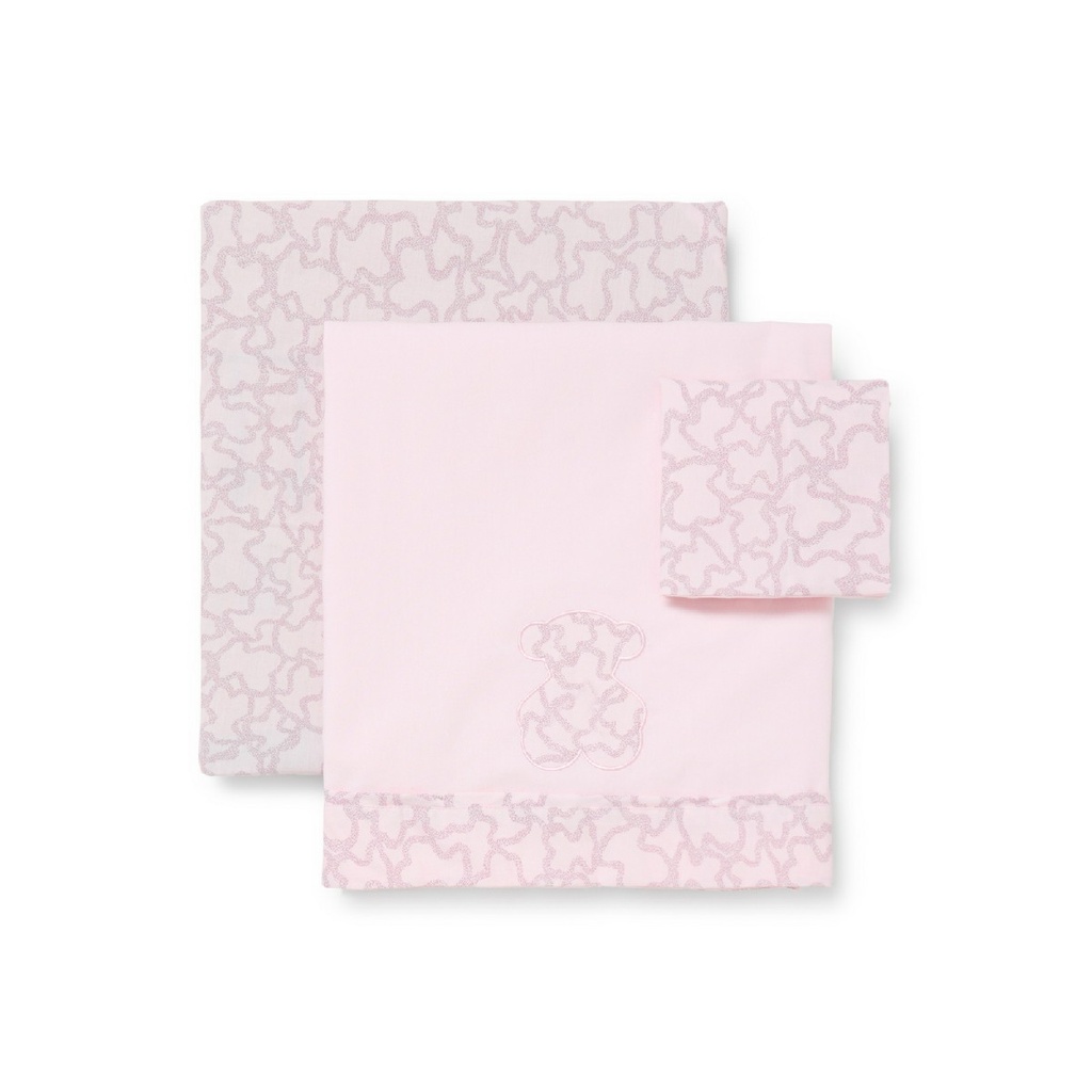 Juego Sábanas Tous Baby Tres Piezas Mini Cuna Rosa HKAOS-1402-47