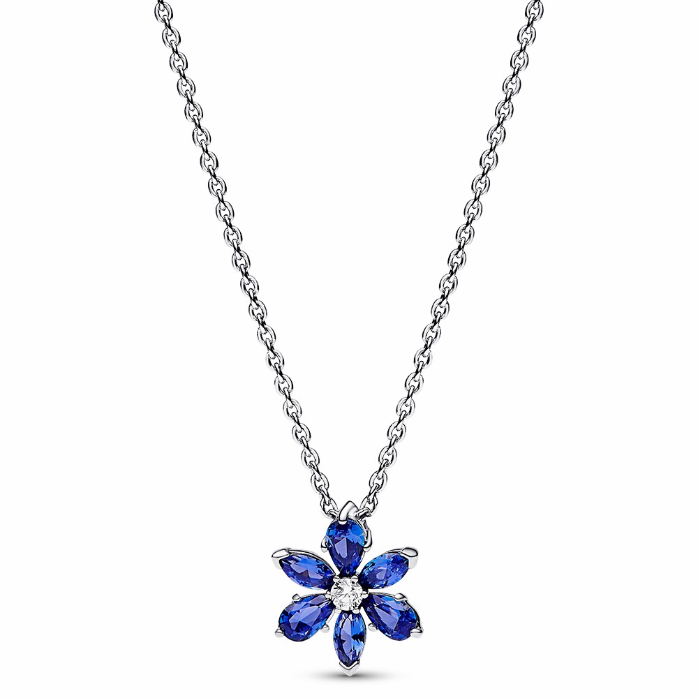 Collar Pandora Colgante Herbario Azul Brillante 392387C02-45