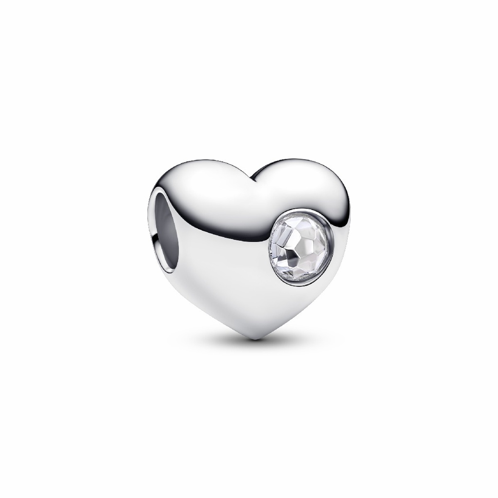  Charm Pandora Grabable Corazón Gema Transparente 794161C04