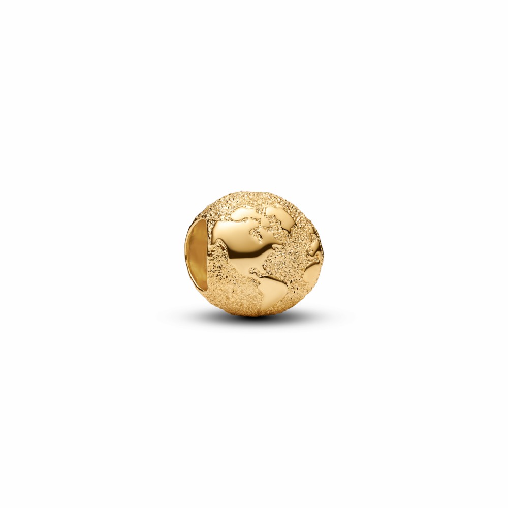 Charm Mini Globo Terráqueo Textura Dorado 764529C00