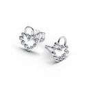 Pendientes Pandora de Botón Candado Corazón Brillante 294419C01
