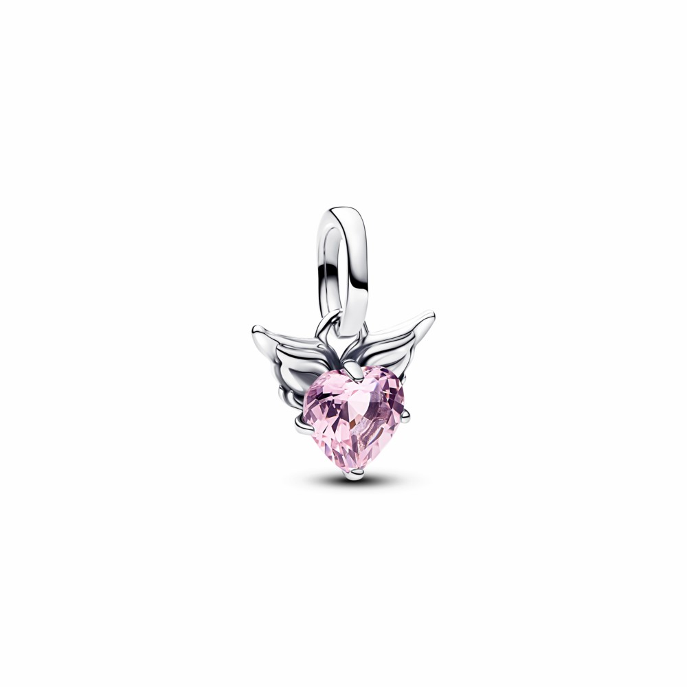 Charm Pandora Mini Colgante Corazón Alado Rosa 793626C02