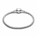 Pulsera Pandora Cadena Serpiente Cierre Corazón Facetado Grabable 594236C00