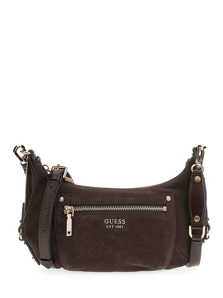 Bolso Guess Marsha Mini Bandolera Cuero Auténtico Marrón HWSG9501720-ESP