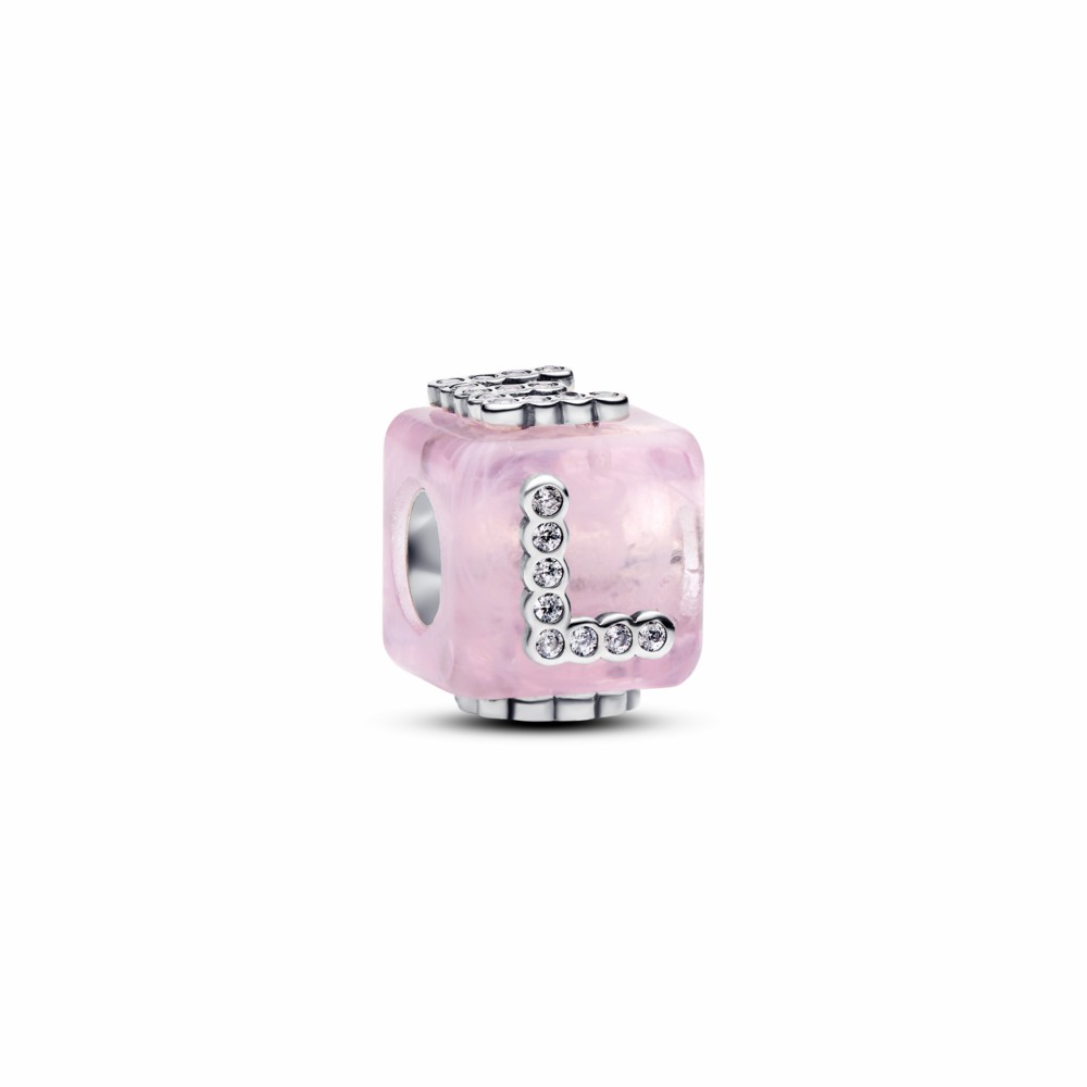 Charm Pandora Cubo Amor Cristal Murano Rosado 794433C01