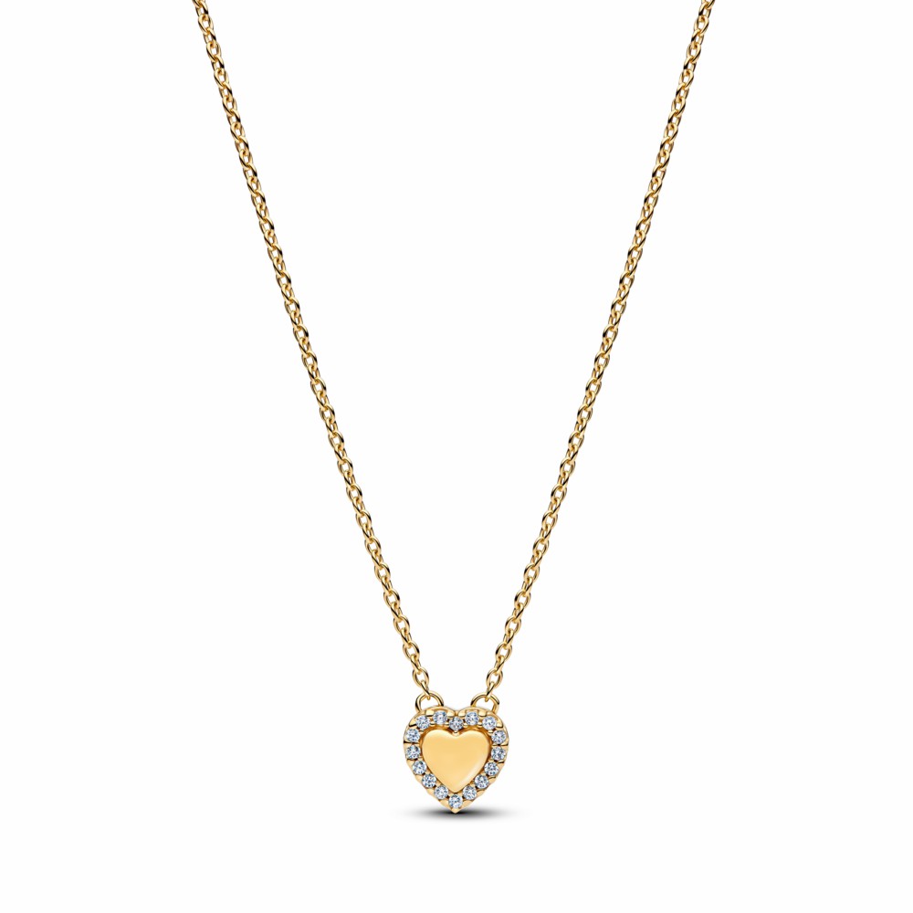 Collar Pandora Grabable Halo Corazón Dorado 364364C01-45