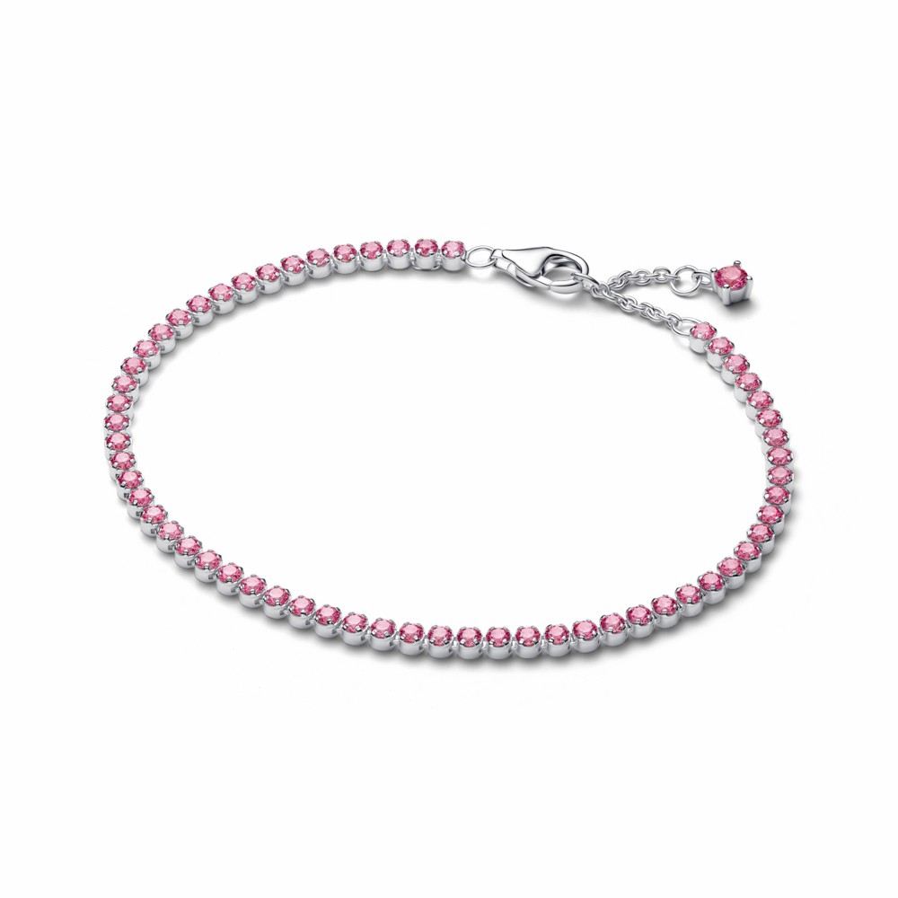 Pulsera Pandora Tenis Fina Rosa 593927C02