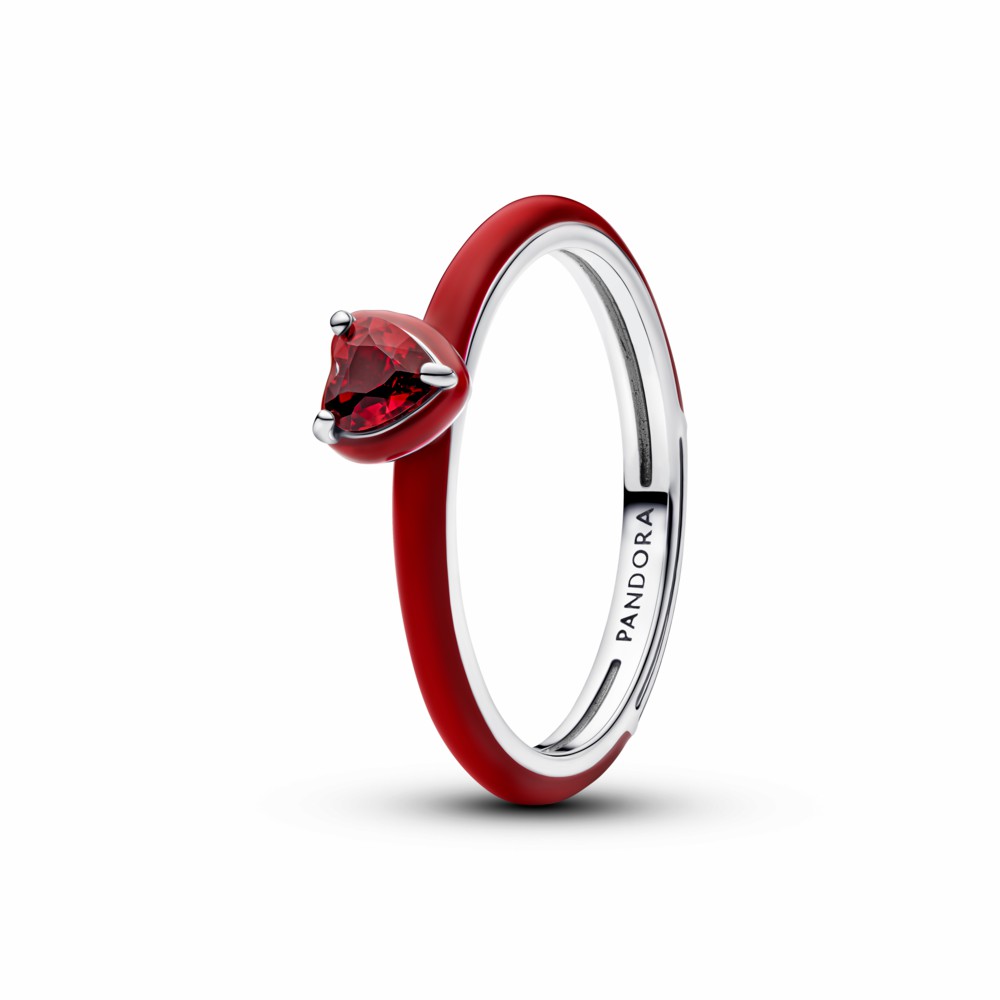 Anillo Pandora Corazón Chakra Rojo 193088C05