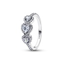 Anillo Pandora Trilogía de Corazones y Halo Plata 194413C01