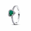 Anillo Pandora Corazón Verde Relieve 198421C07