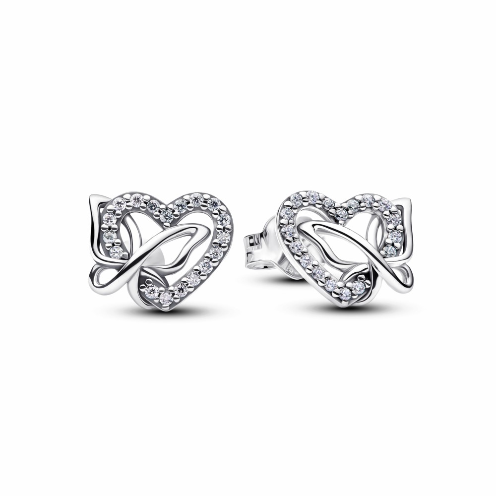 Pendientes Pandora Botón Corazón y Mariposa 294476C01