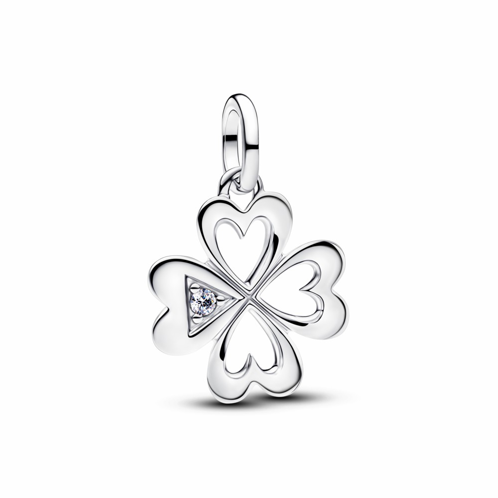 Charm Pandora Colgante Trébol Cuatro Hojas Corazón Plata 793034C01