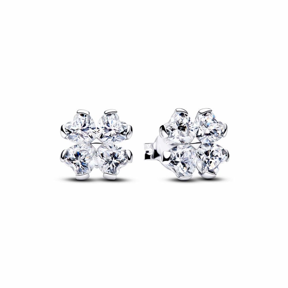 Pendientes Pandora Botón Trébol de la Suerte Brillante 294500C01