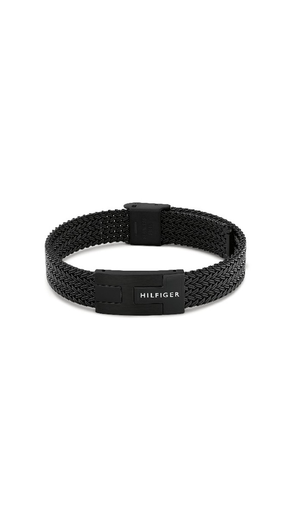 Pulsera Tommy Hilfiger Nautical Mesh Hombre Ajustable Malla Acero Negro 2790707