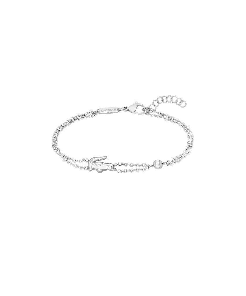 Pulsera Lacoste Doble Crocodile y Tenis Acero Inox Mujer 2040580