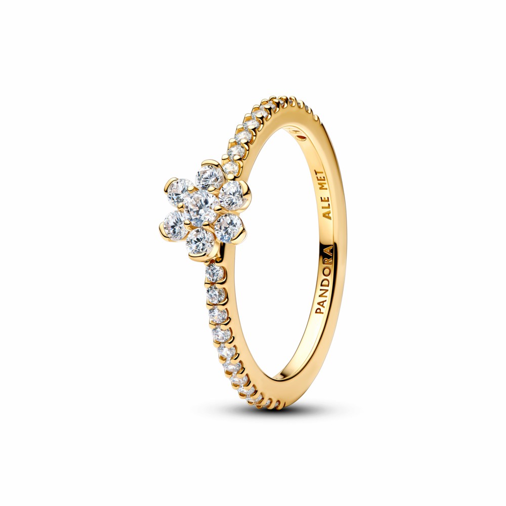 Anillo Pandora Flor Brillante Dorado 164499C01