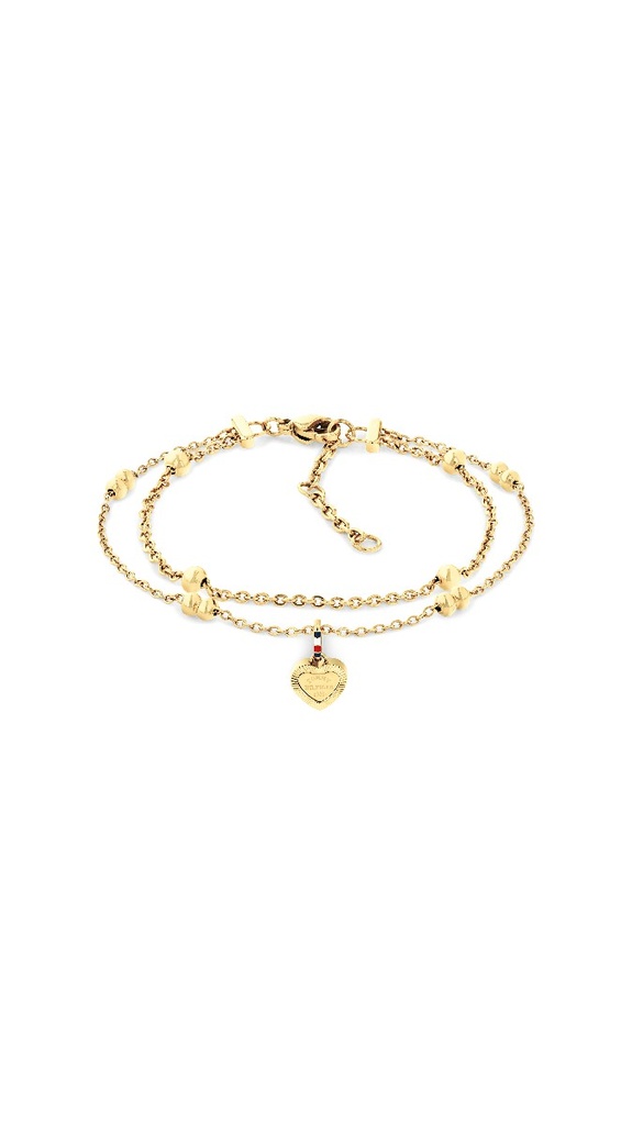 Pulsera Tommy Hilfiger Conjunto en Capas Dorada Colgante en Corazón 2781012