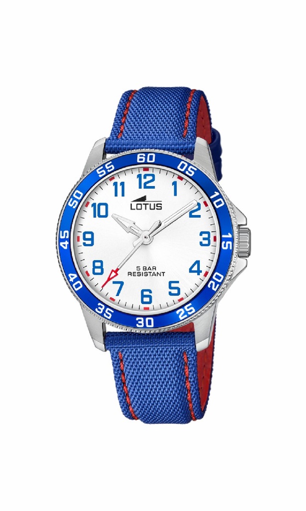 Reloj Lotus Junior Niño Piel Azul y Esfera Blanca 18787/4