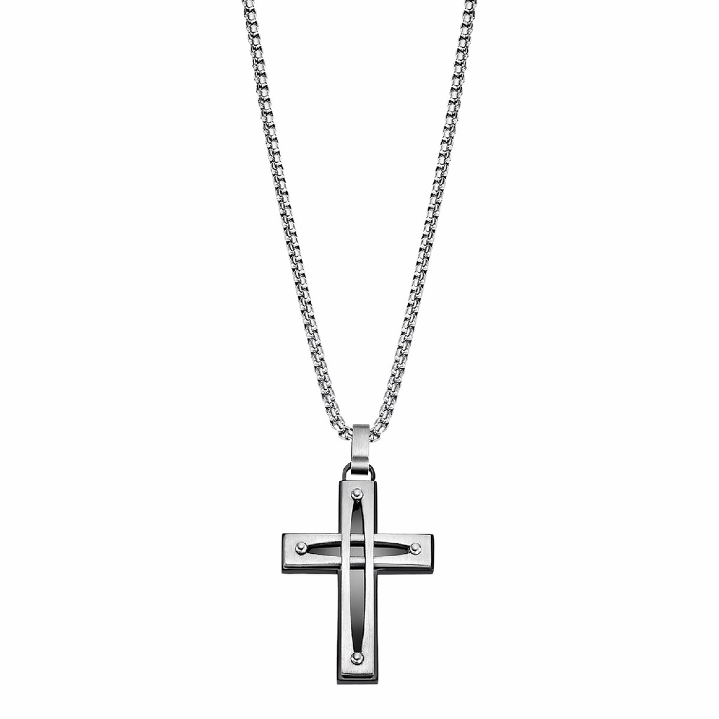 Collar Lotus Style Cruz Acero Inoxidable, Hombre LS2276-1/1