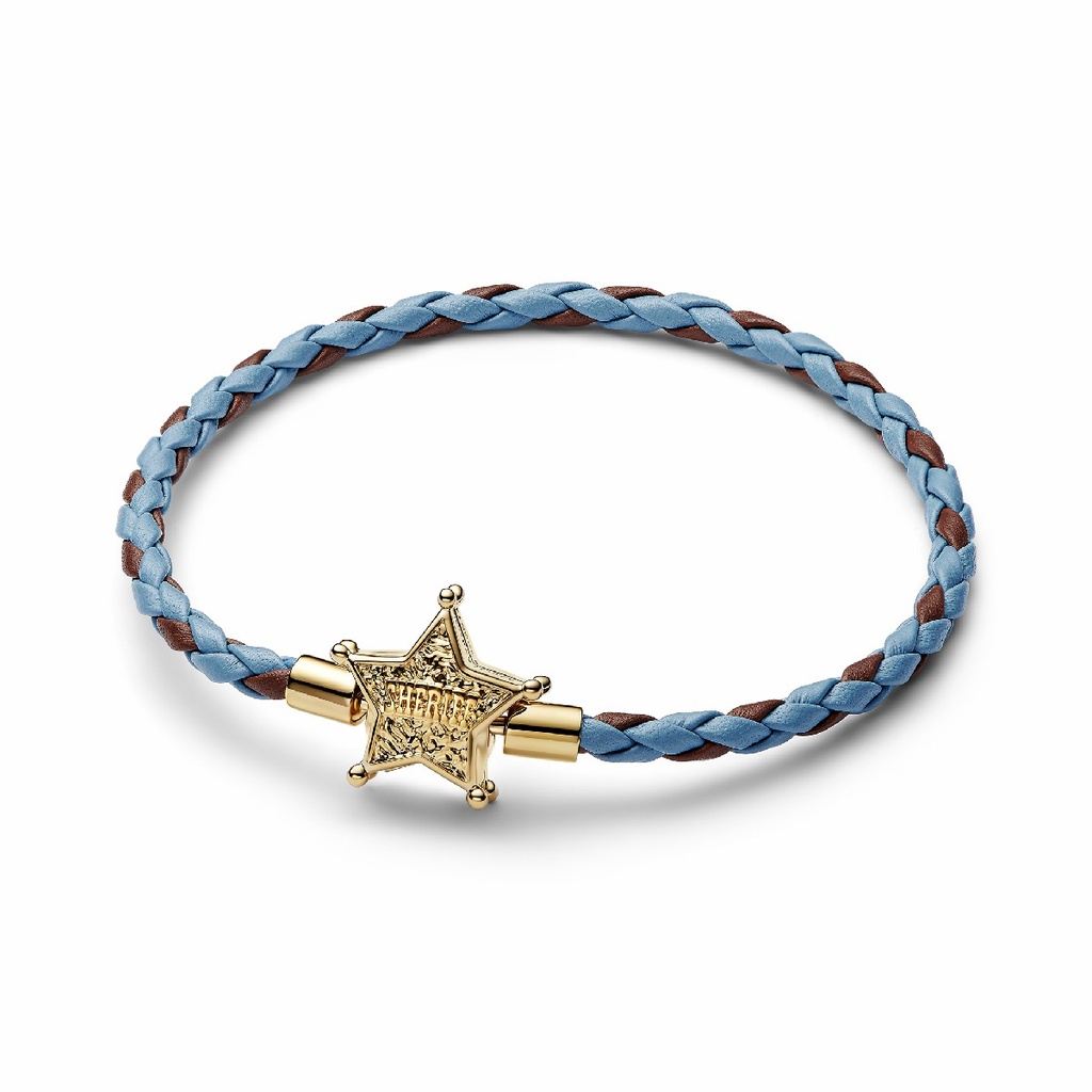 Pulsera Pandora Estrella Sheriff de Toy Story Piel Azul y Marrón de Disney Pixar 564605C01