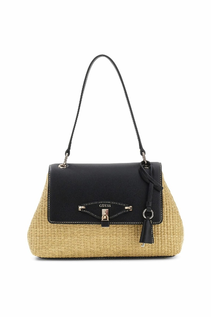 Bolso Guess de Hombro Maggie Straw Negro HWWG9753190-NTB