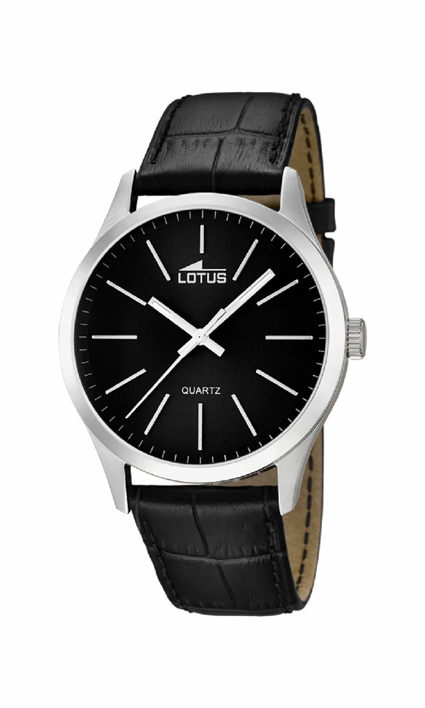 Reloj Lotus Minimalist Hombre Piel y Esfera Negra 15961/3