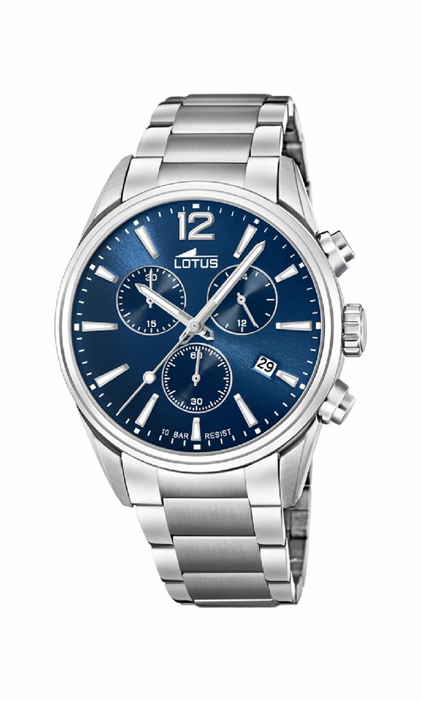Reloj Lotus Chrono Hombre Acero Esfera Azul 18690/1