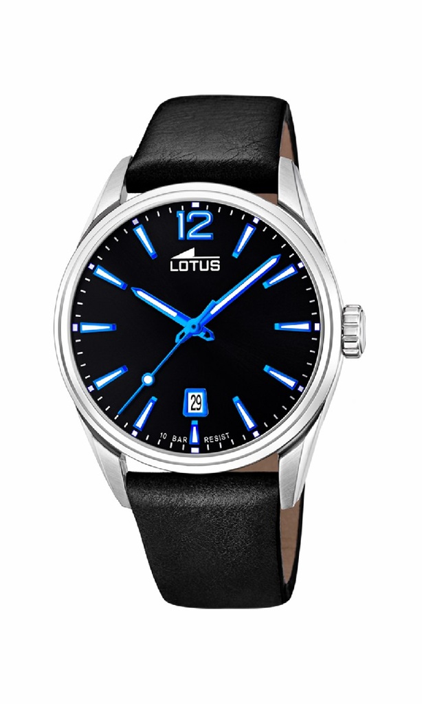 Reloj Lotus Chrono Hombre Piel y Esfera Negra 18693/6