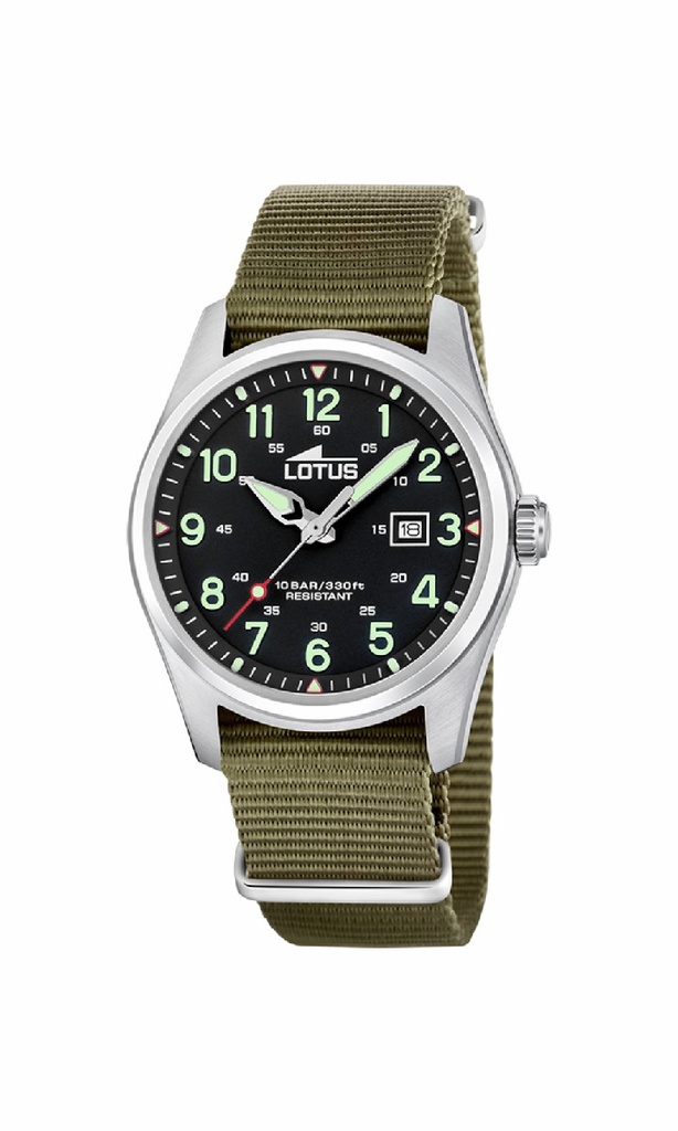 Reloj Lotus Minimalist Hombre Nylon Marrón y Esfera Negra 19055/4