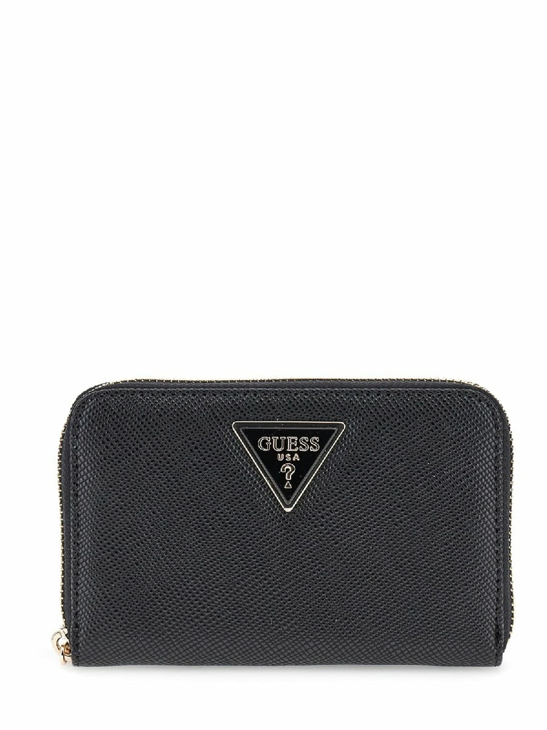 Cartera Guess Laurel Saffino II Slg Med Zip Around Negra SWZG7459140-BLA