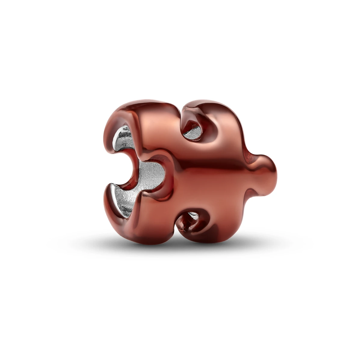 Charm Mini en plata de ley Pieza Puzle Naranja