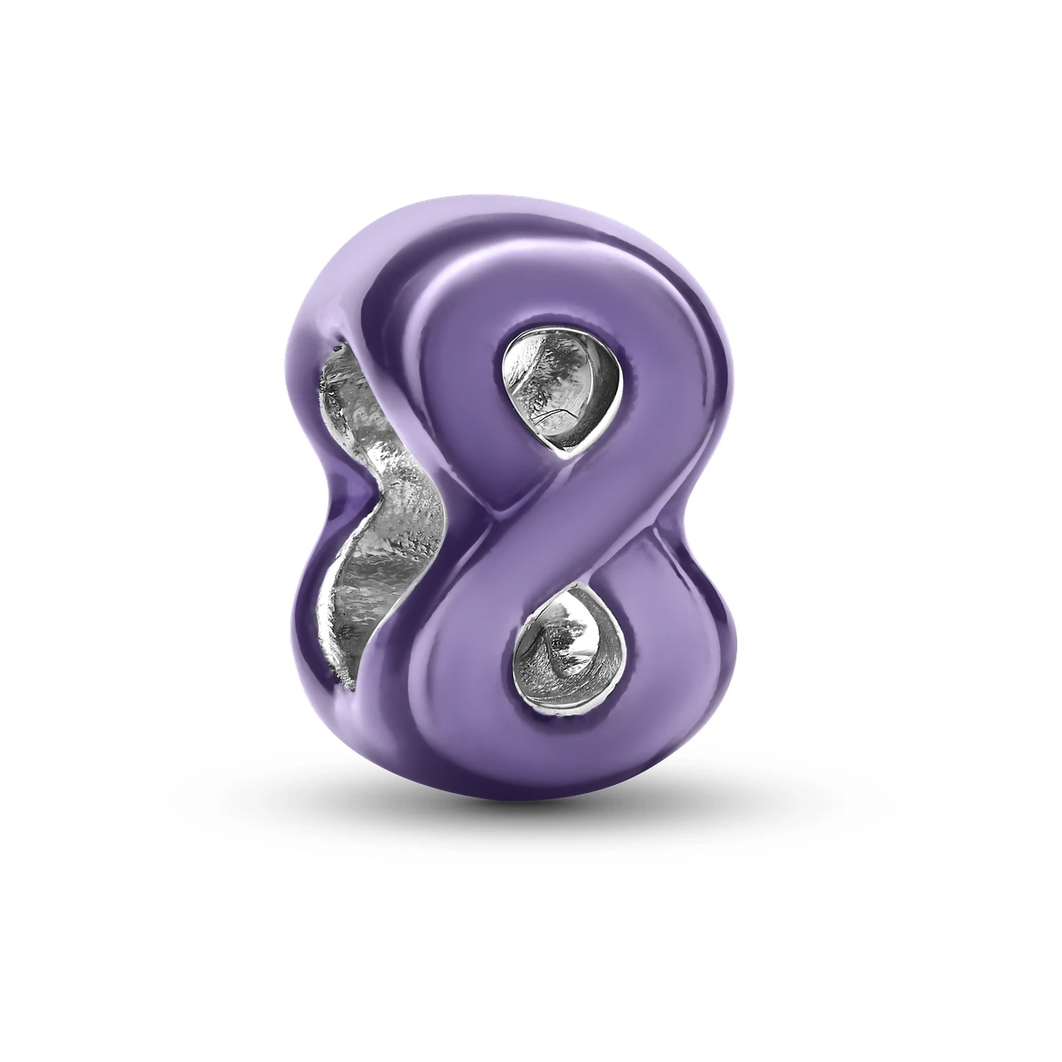 Charm Mini en plata de ley Infinito Morado