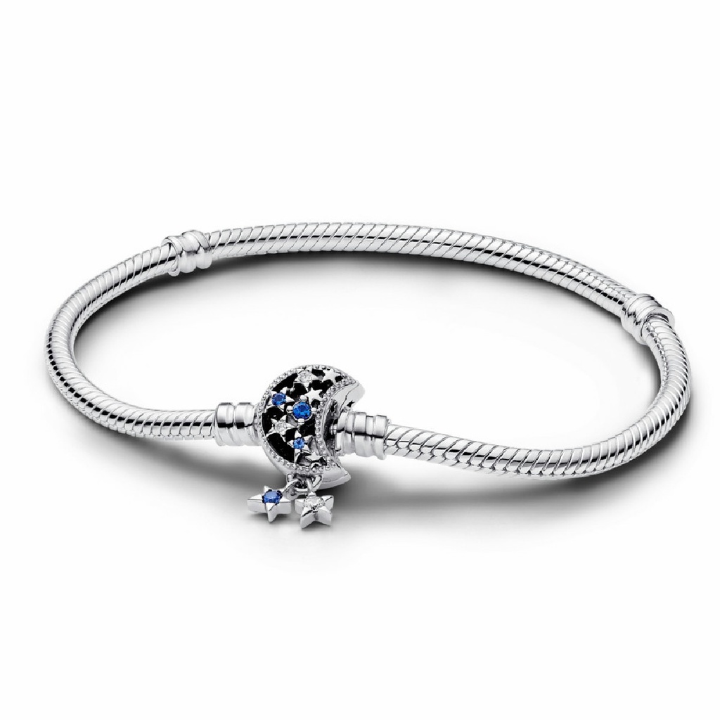 Pulsera Pandora Cadena de Serpiente con Cierre Luna Brillante 592819C01