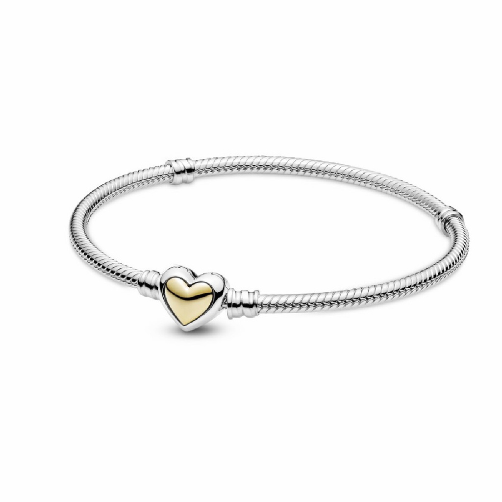 Pulsera Pandora Moment Corazón Cúpula Dorada