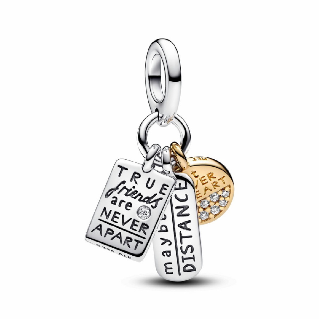 Charm colgante Pandora Bicolor Triple de Amistad 763436C01