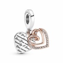 Charm Pandora Colgante Doble Corazones Entrelazados