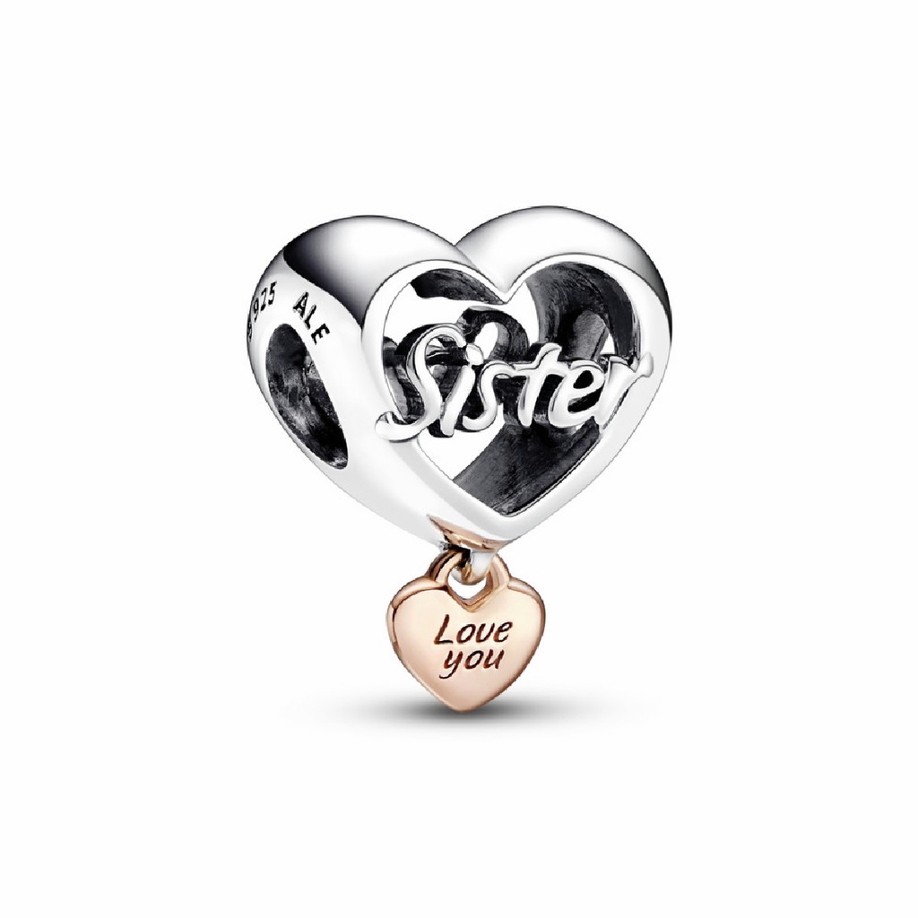 Charm Pandora Bicolor Corazón Te quiero Hermana 782244C00