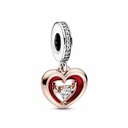 Charm Colgante Pandora rose Corazón Radiante en Dos Tonos