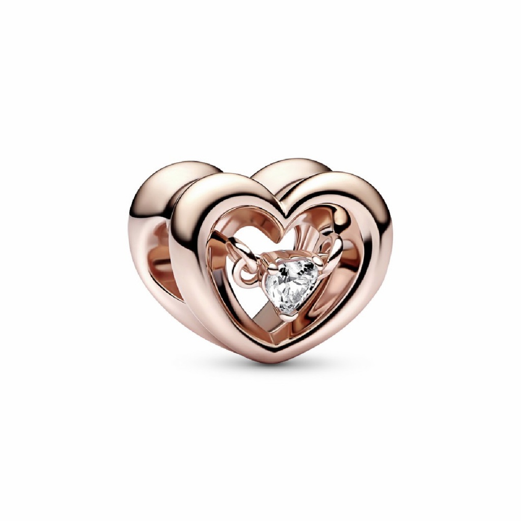 Charm Pandora Rose Corazón Radiante y Gema Flotante 782493C01