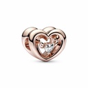Charm Pandora Rose Corazón Radiante y Gema Flotante