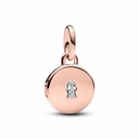 Charm Pandora Colgante Rose Medalla Grabable que se Abre