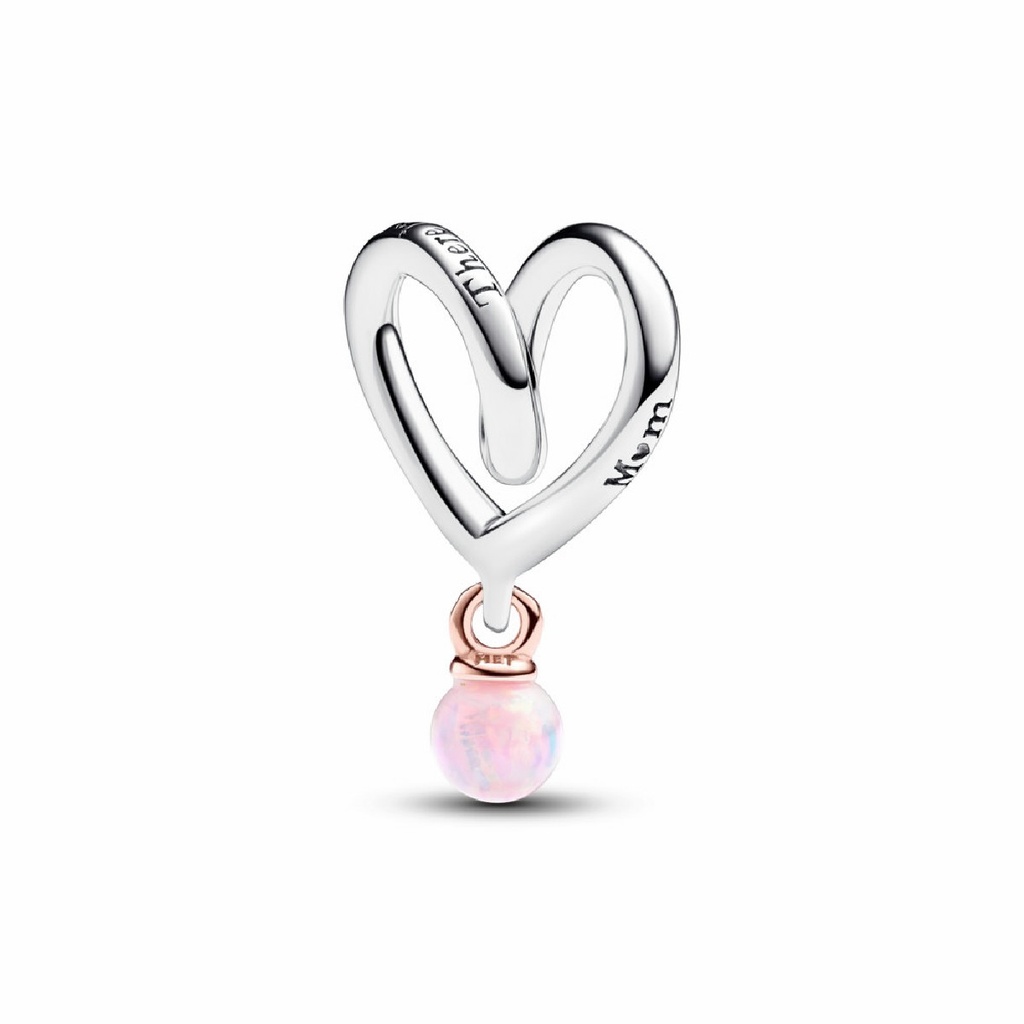 Charm Pandora Corazón Envuelto en Dos Tonos
