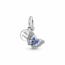 Charm Colgante Pandora Doble Mariposa Azul y Cita
