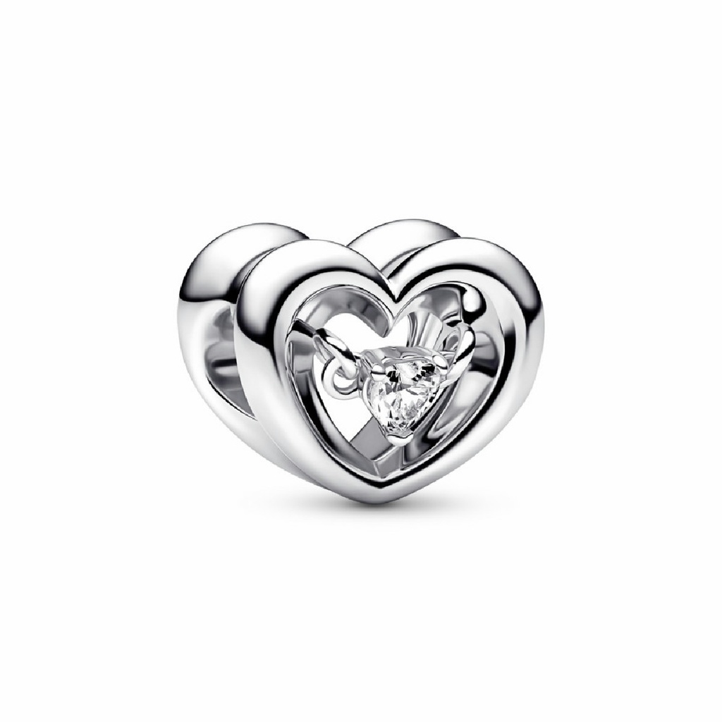 Charm Pandora Corazón Radiante y Gema Flotante