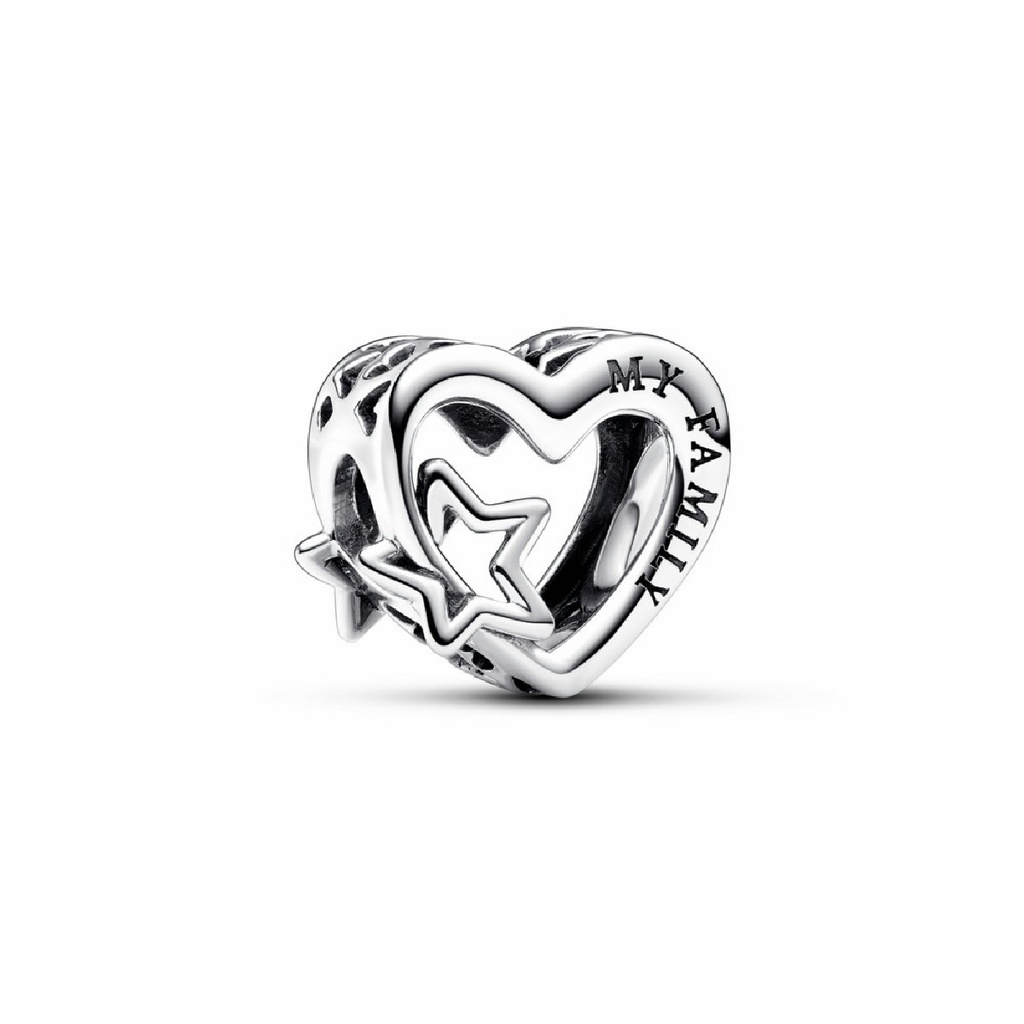 Charm Pandora Familia Corazón Calado y Estrella 792829C00