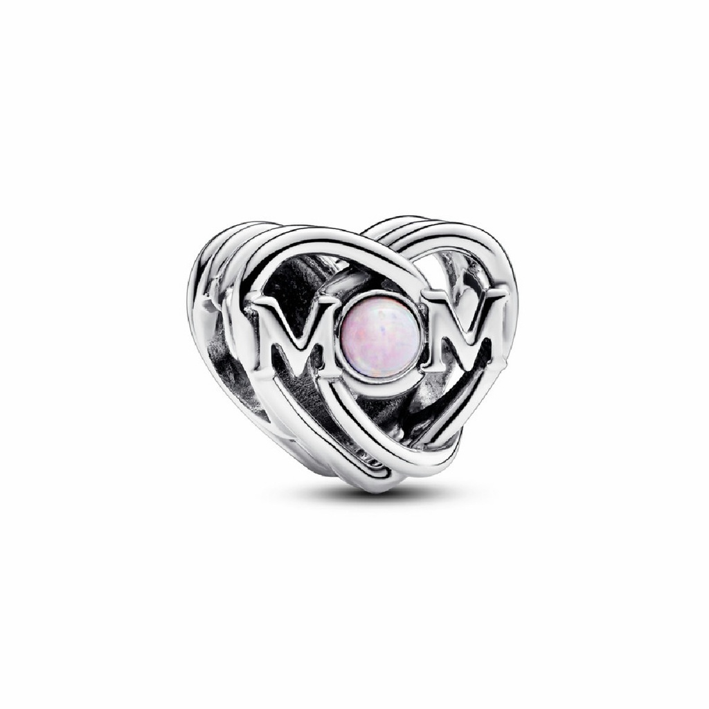 Charm Pandora Calado Mama y corazón